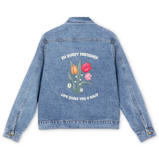Tulip Gardening Cute Men's Denim Jackets