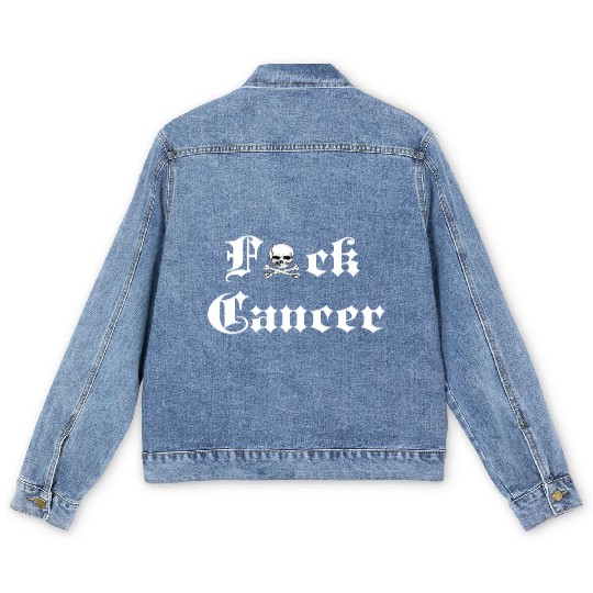 Fuck Cancer Cancer Awareness Men's Denim Jackets