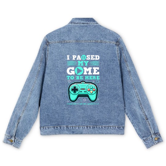 Funny Gaming Nerd Video Games Gamer Men's Denim Jackets