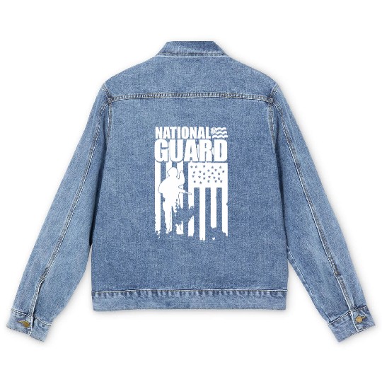 American Flag National Guard National Guard Men's Denim Jackets