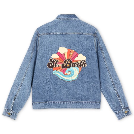 Saint Barthelemy Retro 80s Beach Men's Denim Jackets