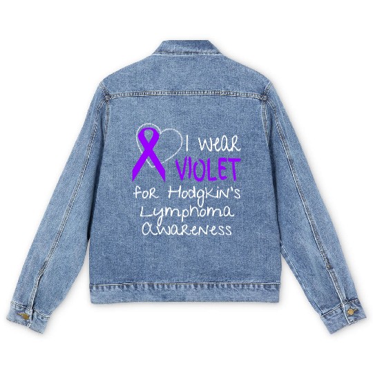 I Wear Violet For Hodgkins Lymphoma Awareness Men's Denim Jackets