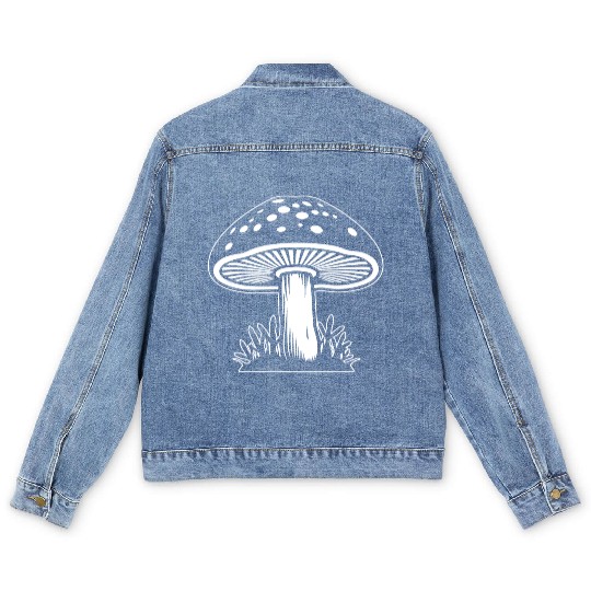 Mushroom Picker Fungi Forest Men's Denim Jackets