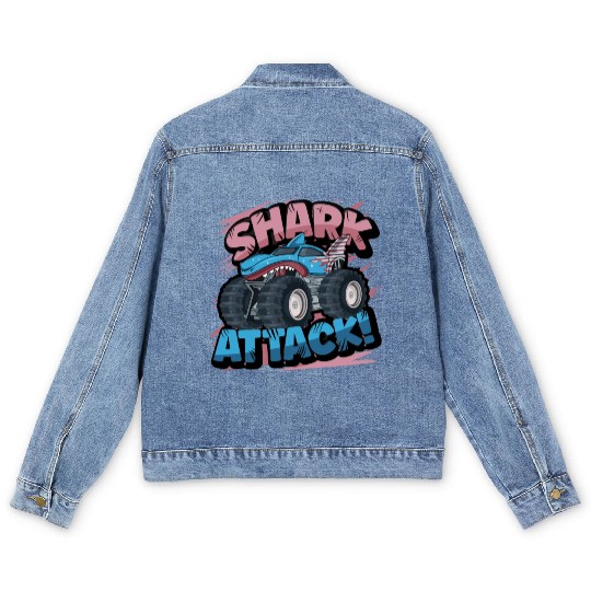 Monster Truck Shark Attack Week 2023 Men's Denim Jackets