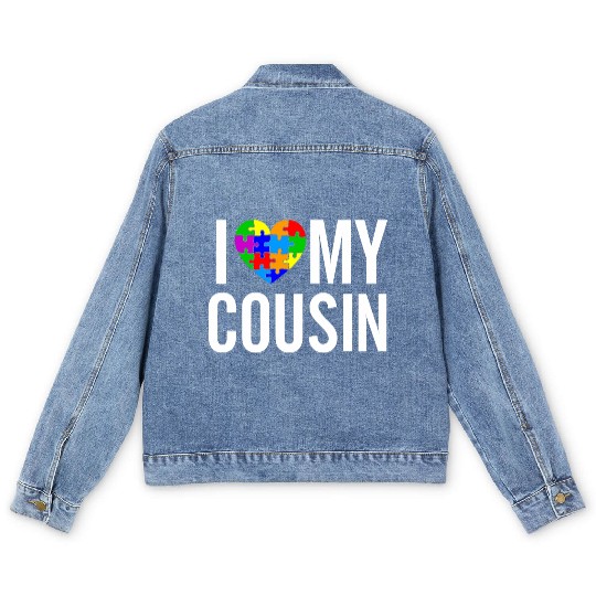 I Love My Cousin Men's Denim Jackets