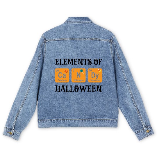 Halloween Candy Sweets Chemistry Elements Of Men's Denim Jackets