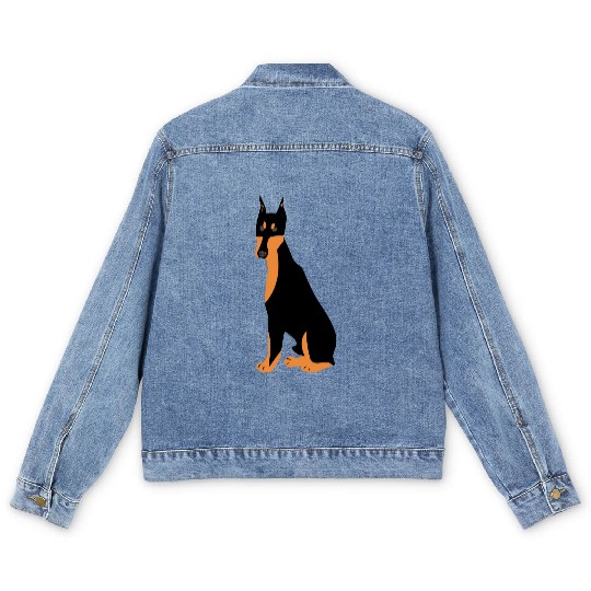 Doberman dog Men's Denim Jackets