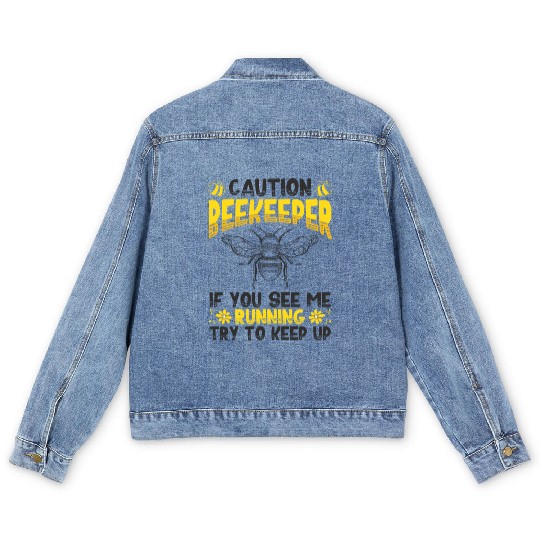 Beekeeper Idea Beekeeping Honey Bee Lover Men's Denim Jackets