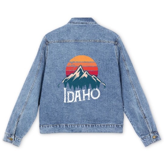 Idaho Id Moains Outdoor Wildness Men's Denim Jackets
