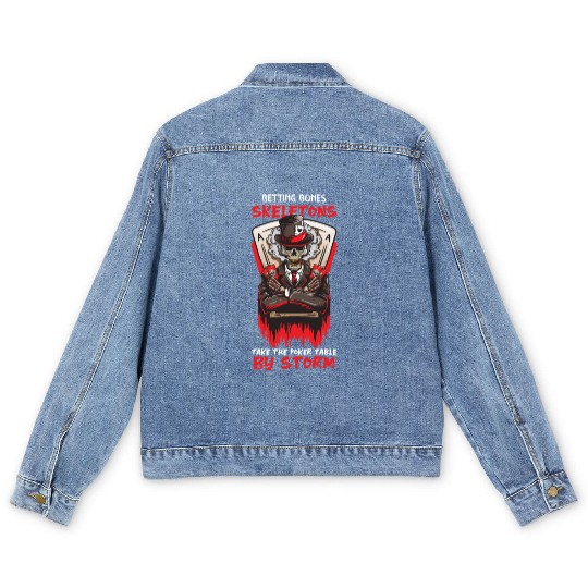 Poker Casino Poker Player Gambling Roulette Men's Denim Jackets