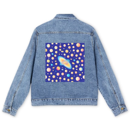 Galaxy nebula art Men's Denim Jackets
