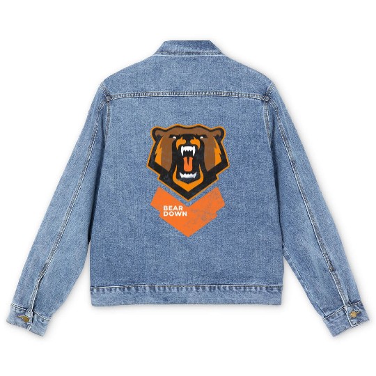 Fierce Modern Bear Down Party Tailgate Sunday Men's Denim Jackets