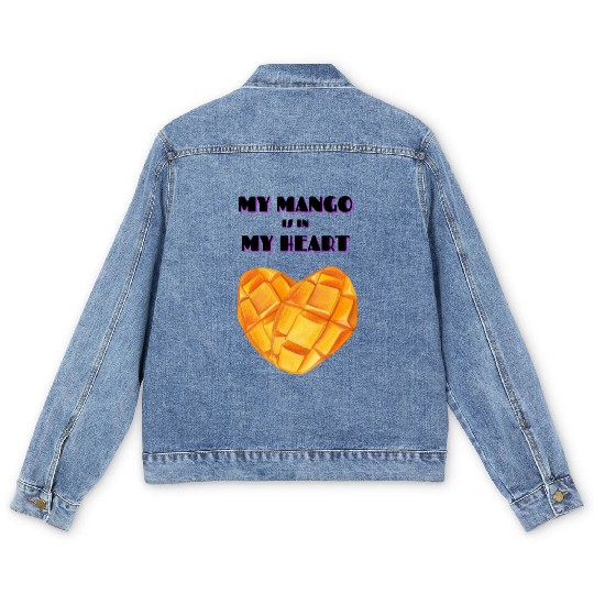 My Mango is in my Heart Men's Denim Jackets