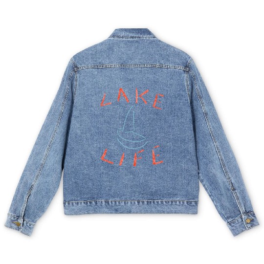 Lake Life Sketch Men's Denim Jackets