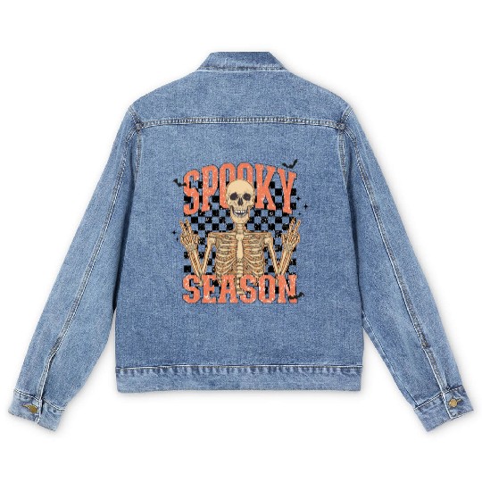 Mickey Ghost Spooky Season Comfort Colors Men's Denim Jackets