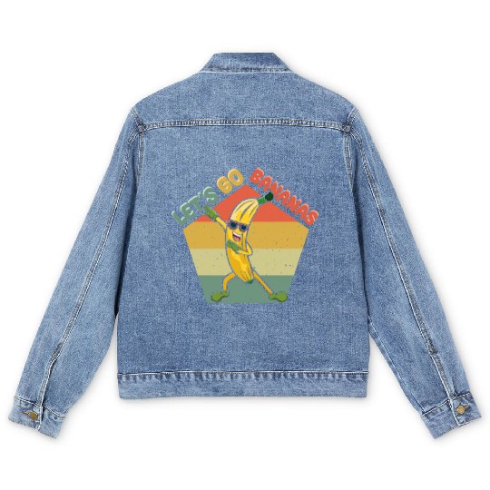Dabbing Funny Banana Meme Let Us Go Banana Men's Denim Jackets