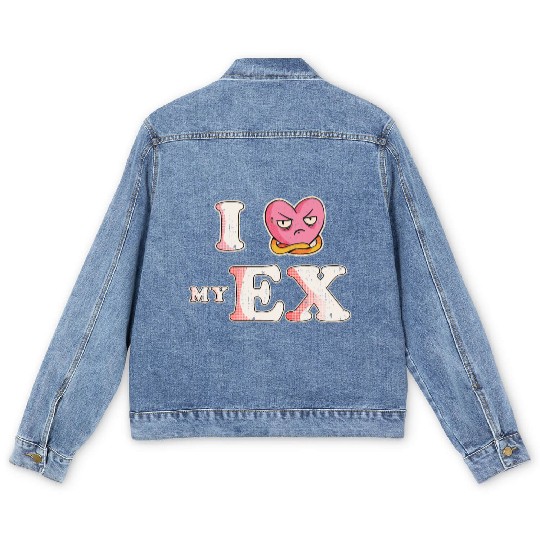 Funny I Heart My Ex GF I Love My Ex Girlfriend Men's Denim Jackets