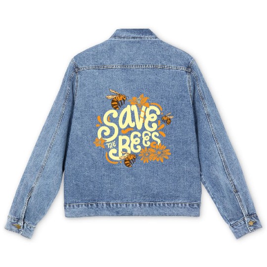 Save The Bees Beekeeper Environmentalist Men's Denim Jackets