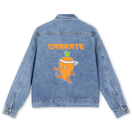 Carrot Pun Vegetarian Men's Denim Jackets