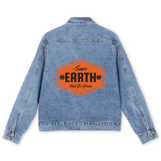 Save Earth And Go Green Men's Denim Jackets