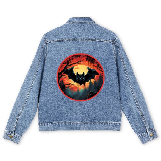 Bats Bat Fruit Bats Halloween Men's Denim Jackets