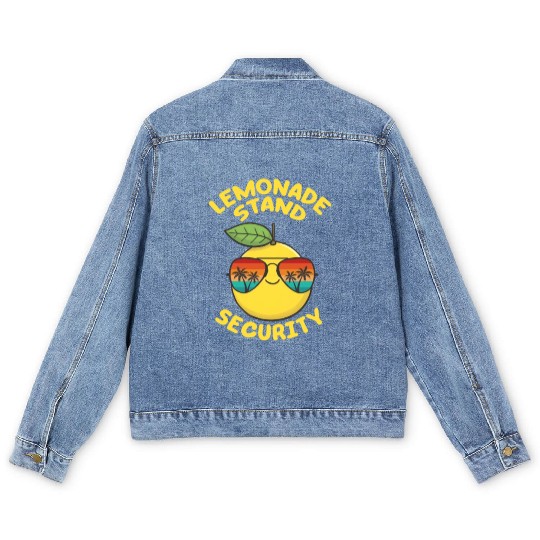 Lemonade Stand Security Cute Lemon Summer Men's Denim Jackets