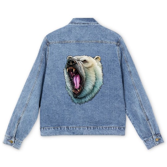 Angry Polar Bear Men's Denim Jackets
