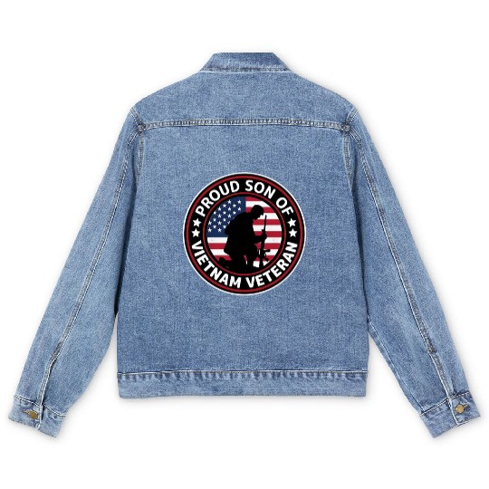 Proud son of Vietnam veteran Men's Denim Jackets