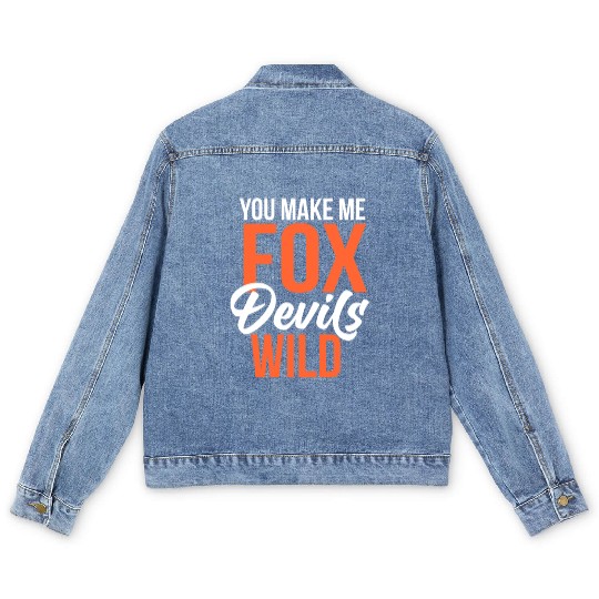 you make fox devils wild geek Men's Denim Jackets