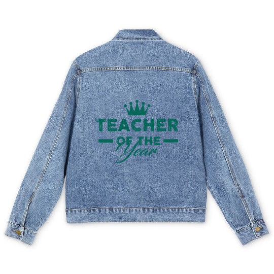Teacher Gifts Teacher Of The Year Men's Denim Jackets