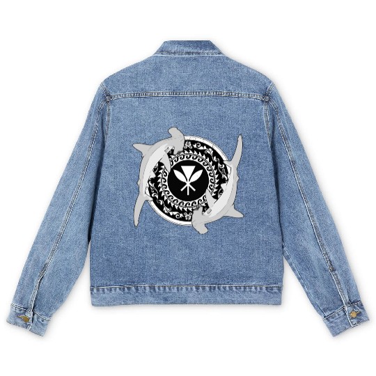 Kanaka Maoli Hammerhead Shark Men's Denim Jackets