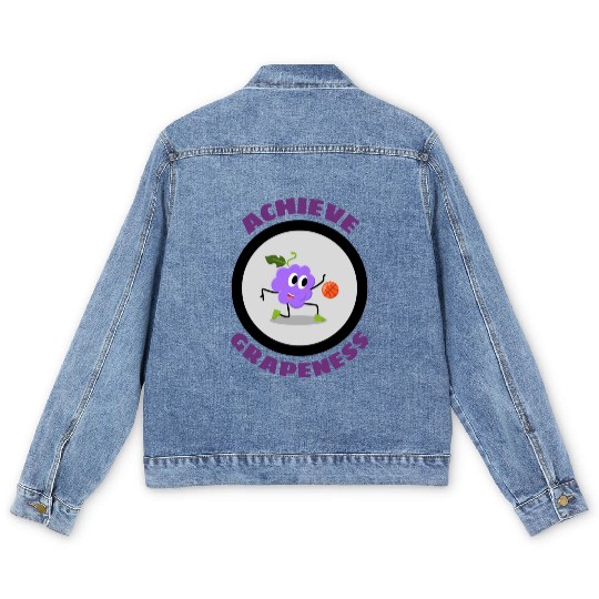 Achieve Grapeness Grape Pun Men's Denim Jackets