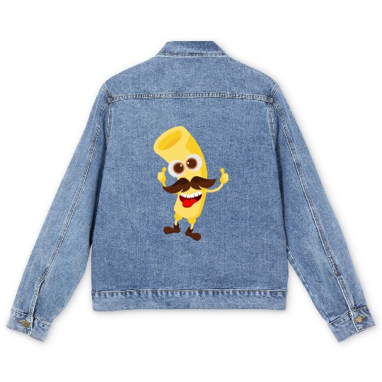 Funny Pasta Macaroni Men's Denim Jackets