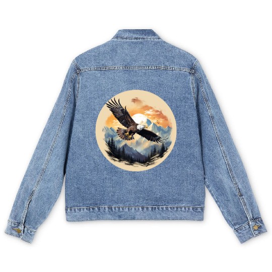 Bald Eagle as America's Symbol Men's Denim Jackets
