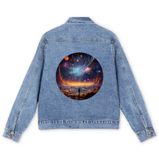 Galactic Splendor: Embrace the Marvels of Cosmos Men's Denim Jackets