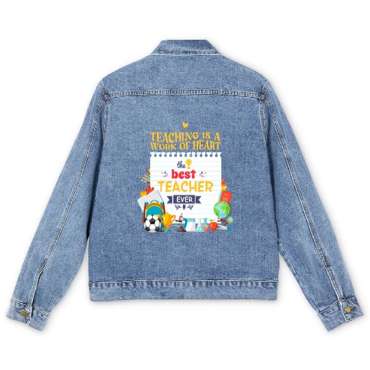Best teacher ever Men's Denim Jackets