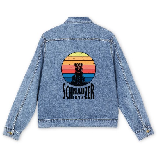 Schnauzer Love Men's Denim Jackets