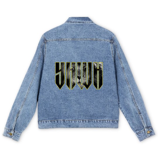 YHWH Yahweh Lion Christian Men's Denim Jackets