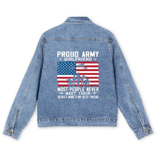 Proud US Army Girlfriend Men's Denim Jackets