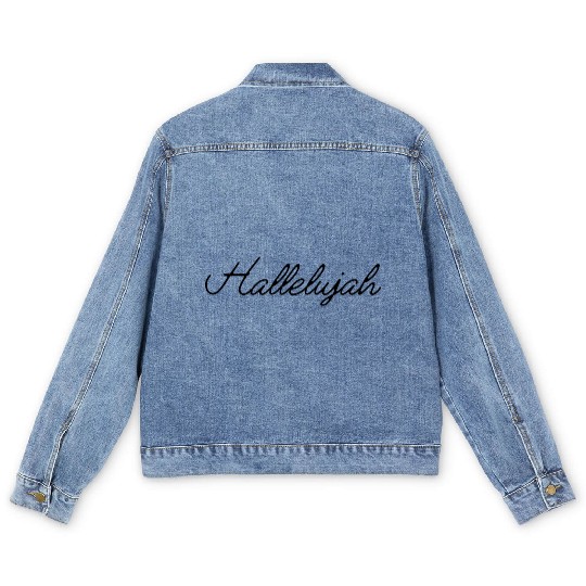 Hallelujah Typography Black Men's Denim Jackets