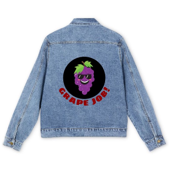 Grape Job Grape Pun Men's Denim Jackets