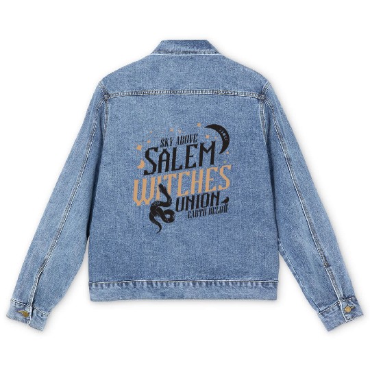 Salem Witches Union Black Men's Denim Jackets