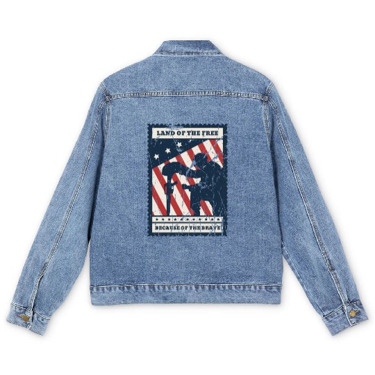 American Veteran | US Veteran | Military Veteran Men's Denim Jackets
