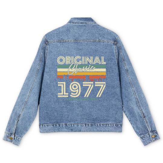 1977 Vintage Birthday Gift Men's Denim Jackets