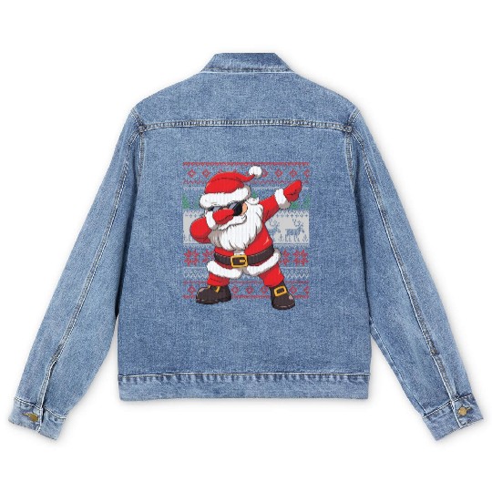 Dabbing Santa Funn Ugly Men's Denim Jackets