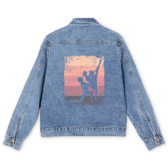Ballet Dance Couple Vintage Ballerina Men's Denim Jackets