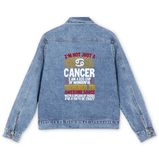 Astrology Sun Sign Cancer Zodiac Traits Men's Denim Jackets