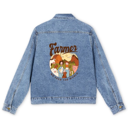 Farmer We Feed The World Men's Denim Jackets