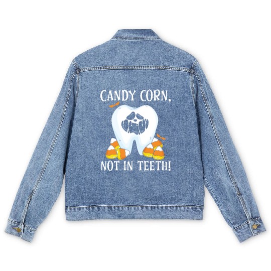 Candy Corn, Not in Teeth! Men's Denim Jackets