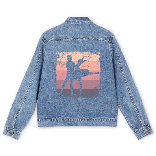 Ballet Dance Couple Vintage Ballerina Men's Denim Jackets